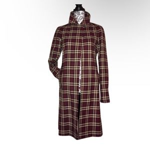 Express Burgundy Plaid Jacket Size 3/4